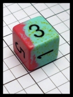 Dice : Dice - 6D - Chessex Half and Half Pink and Aqua with Black Numerals - POD Jul 2015